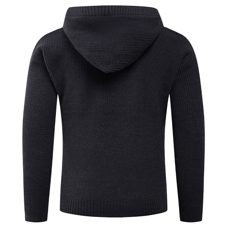 Lune London | Men's sweater with shawl collar and wooden buttons