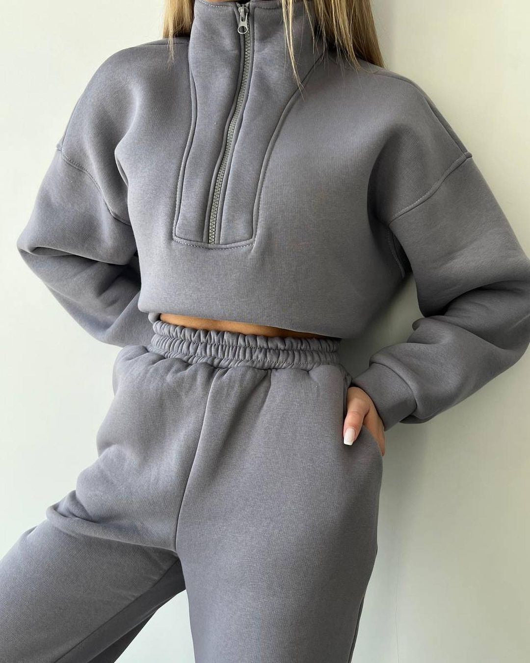 Women's casual sweatshirt jumpsuit and jogging pants with zipper Lune London