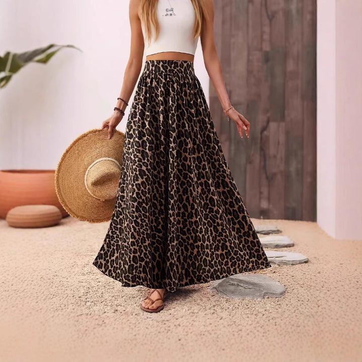 Lune London women's maxi skirt with leopard print