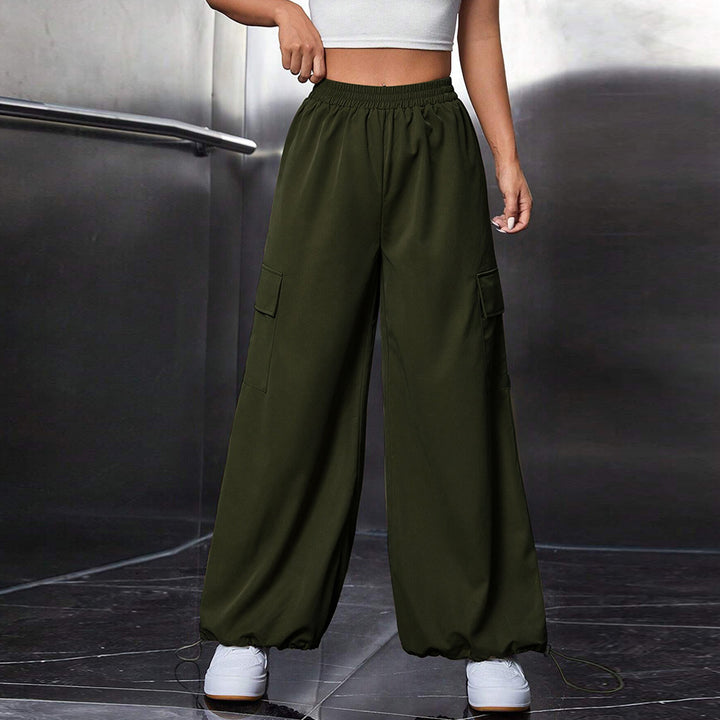 Pantalons cargo pour femmes avec taille élastique et jambes larges Chic & Stil