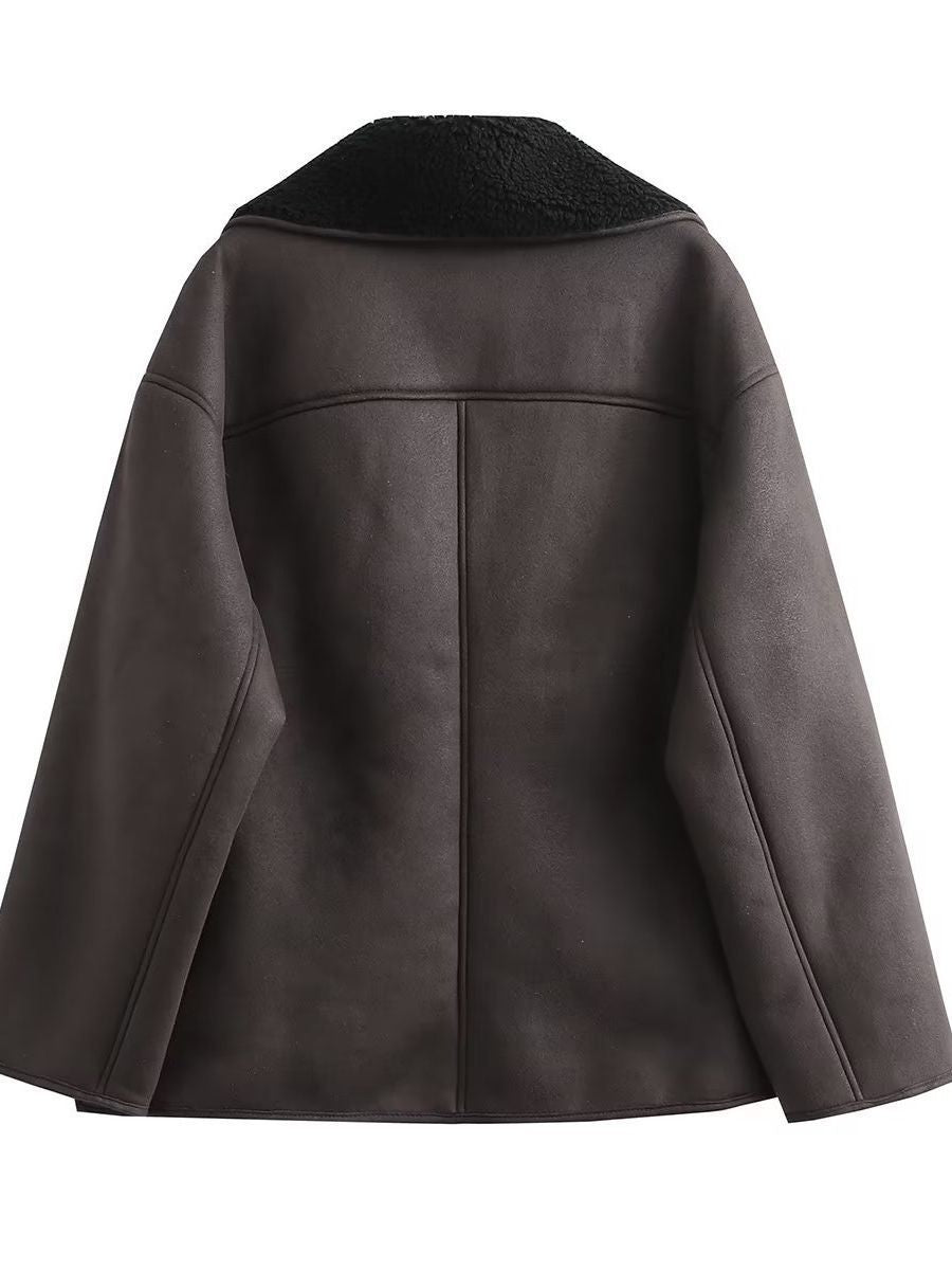 Oversized cotton jacket for women with padded collar Lune London
