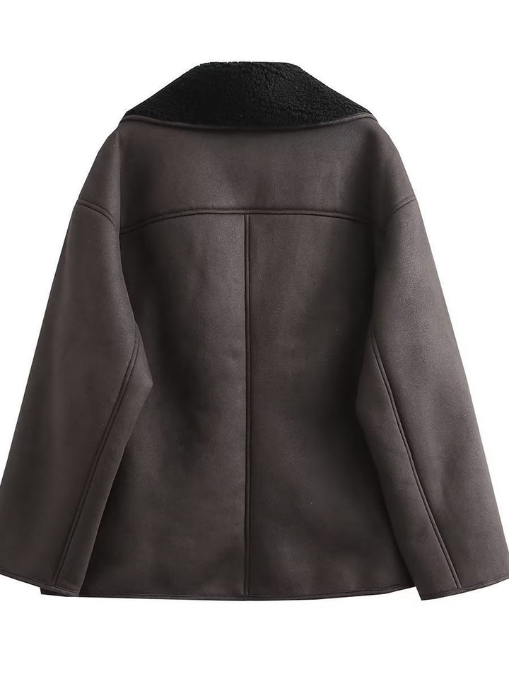 Oversized cotton jacket for women with padded collar Lune London