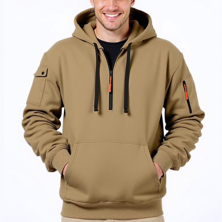 Men's trendy hoodie with versatile pockets and modern zipper Lune London