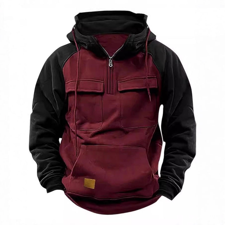 Pullover à capuche décontracté pour hommes avec poches intégrées et style kangourou Lune London