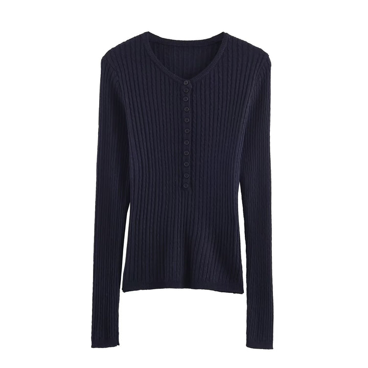 Long sleeve t-shirt for women with textured rib pattern Lune London