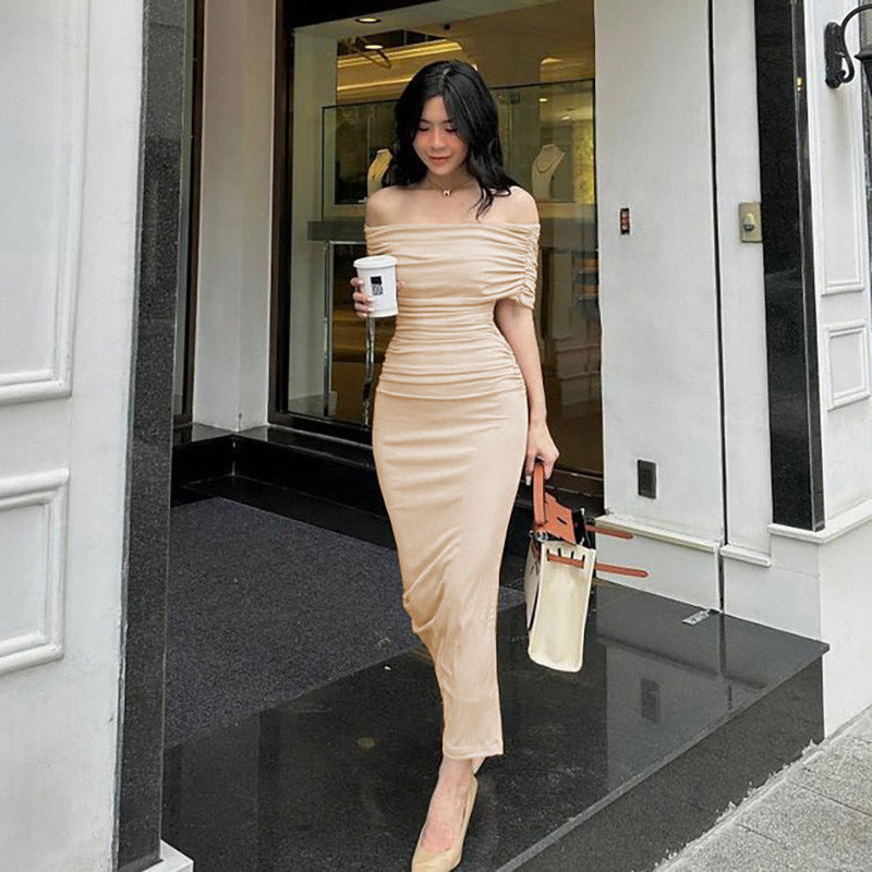 Ladies Elegant Wrap Dress with Chic Off-Shoulder Design and Style