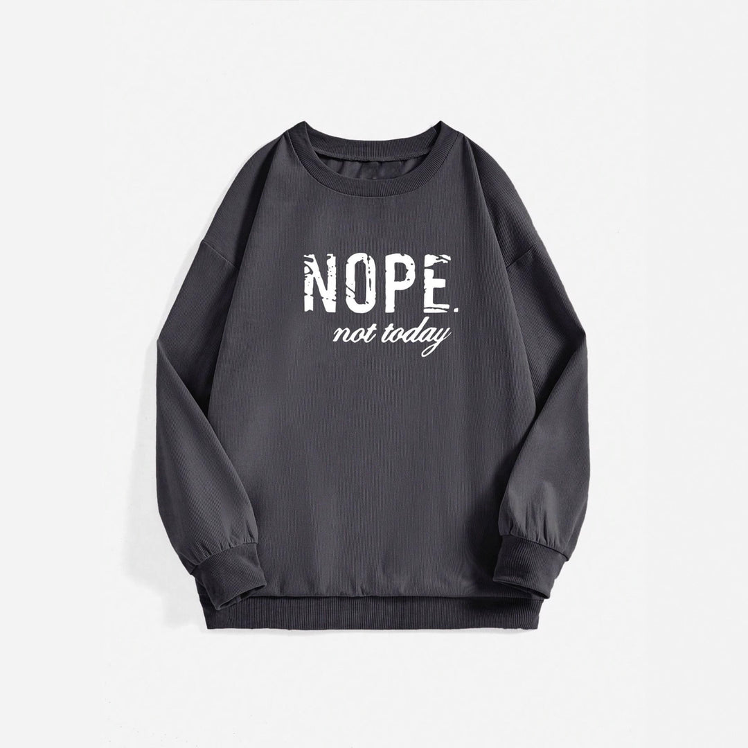 Casual sweatshirt for women with a textured fabric and a catchy slogan Lune London