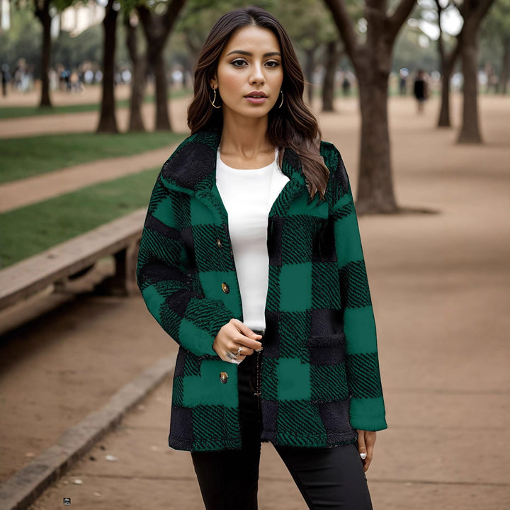 Ladies Fleece Jacket with Pattern and Practical Pockets and Trendy Cut Lune London