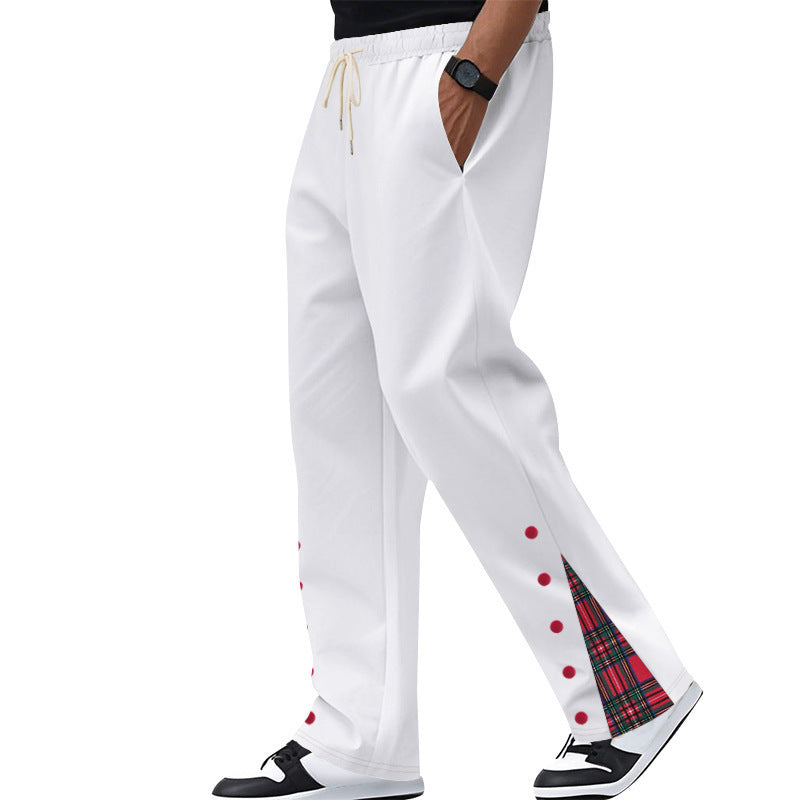 Comfortable casual pants for men with snap buttons on the sides and stylish plaid design Lune London