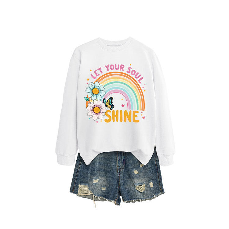 Sweatshirt pour femmes avec dégradé coloré et design graphique floral Chic & Stil