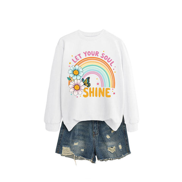 Sweatshirt pour femmes avec dégradé coloré et design graphique floral Chic & Stil