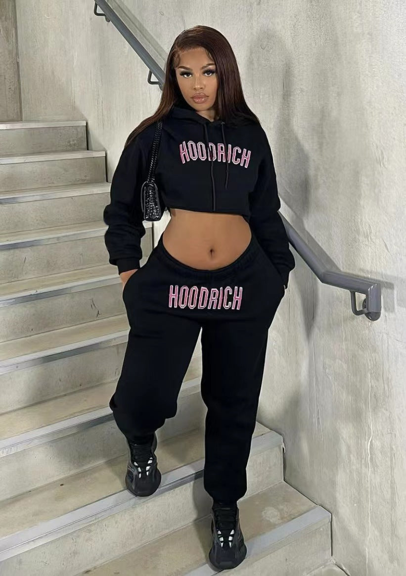 Men's sporty hoodie and jogger pants set with trendy inscription Lune London