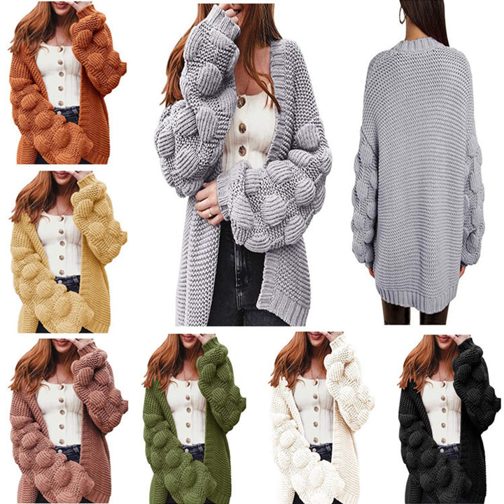 Cardigan pour femmes avec des manches bouffantes décoratives et une coupe ouverte Chic & Stil