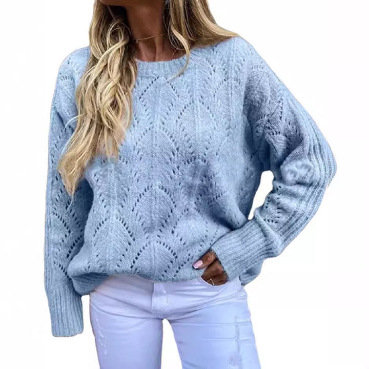 Knitted sweater for women with a delicate lace pattern Lune London