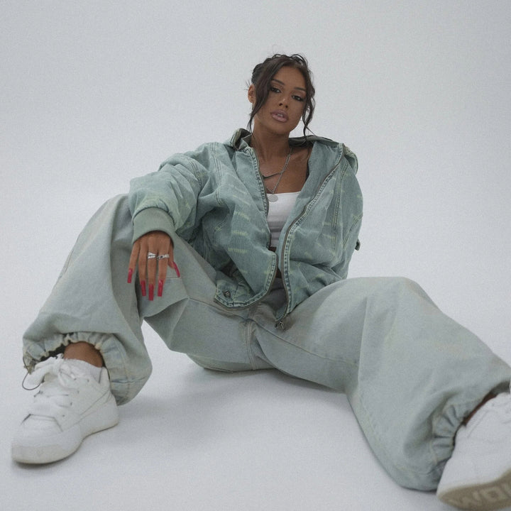 Oversized denim jacket for women with unique design Lune London