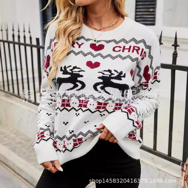 Christmas sweaters for women with a festive reindeer pattern and a modern knit design Lune London