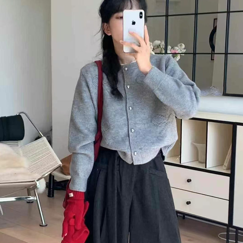 Ladies comfortable short sleeve knitted cardigan with high quality button details Lune London