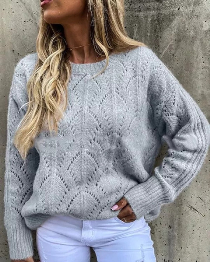 Knitted sweater for women with a delicate lace pattern Lune London