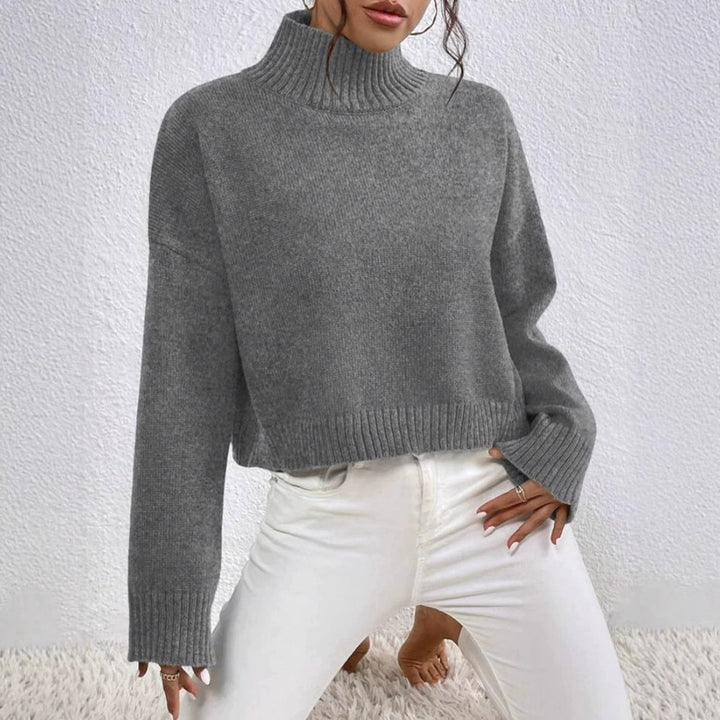 Casual turtleneck sweater for women with wide cuff Lune London