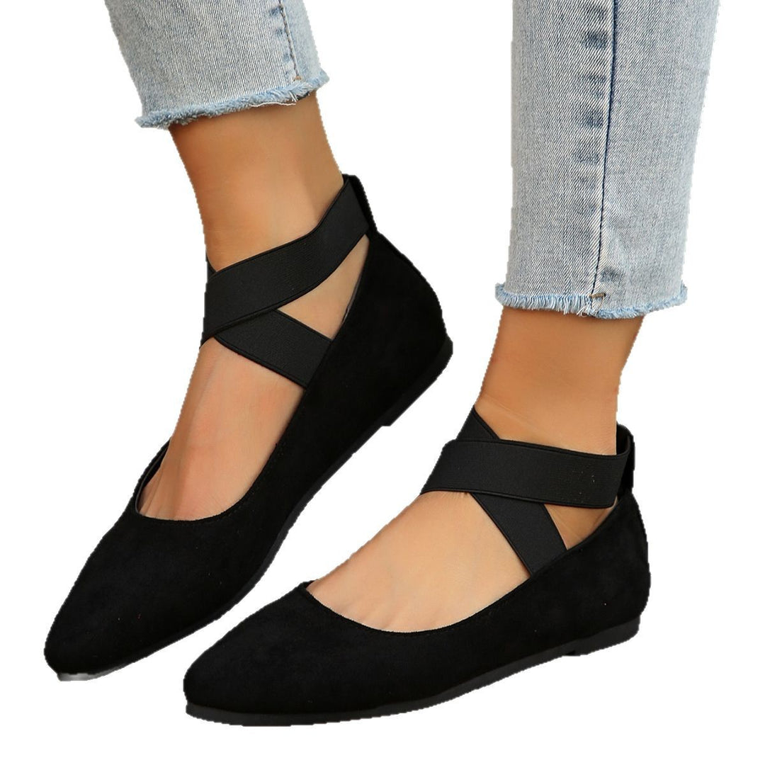 Flat velvet ballet flats for women Lune London
