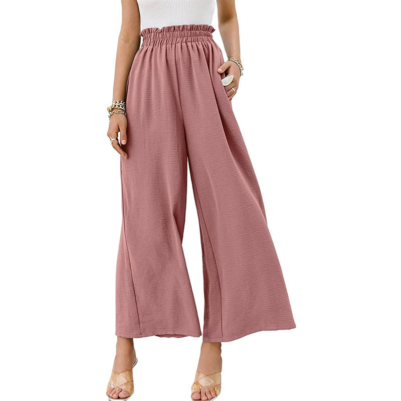 Wide-leg pants with elastic waistband for women Chic und Stil