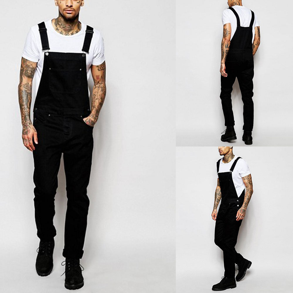 Men's Casual Denim Overalls with Adjustable Straps and Modern Fit Lune London