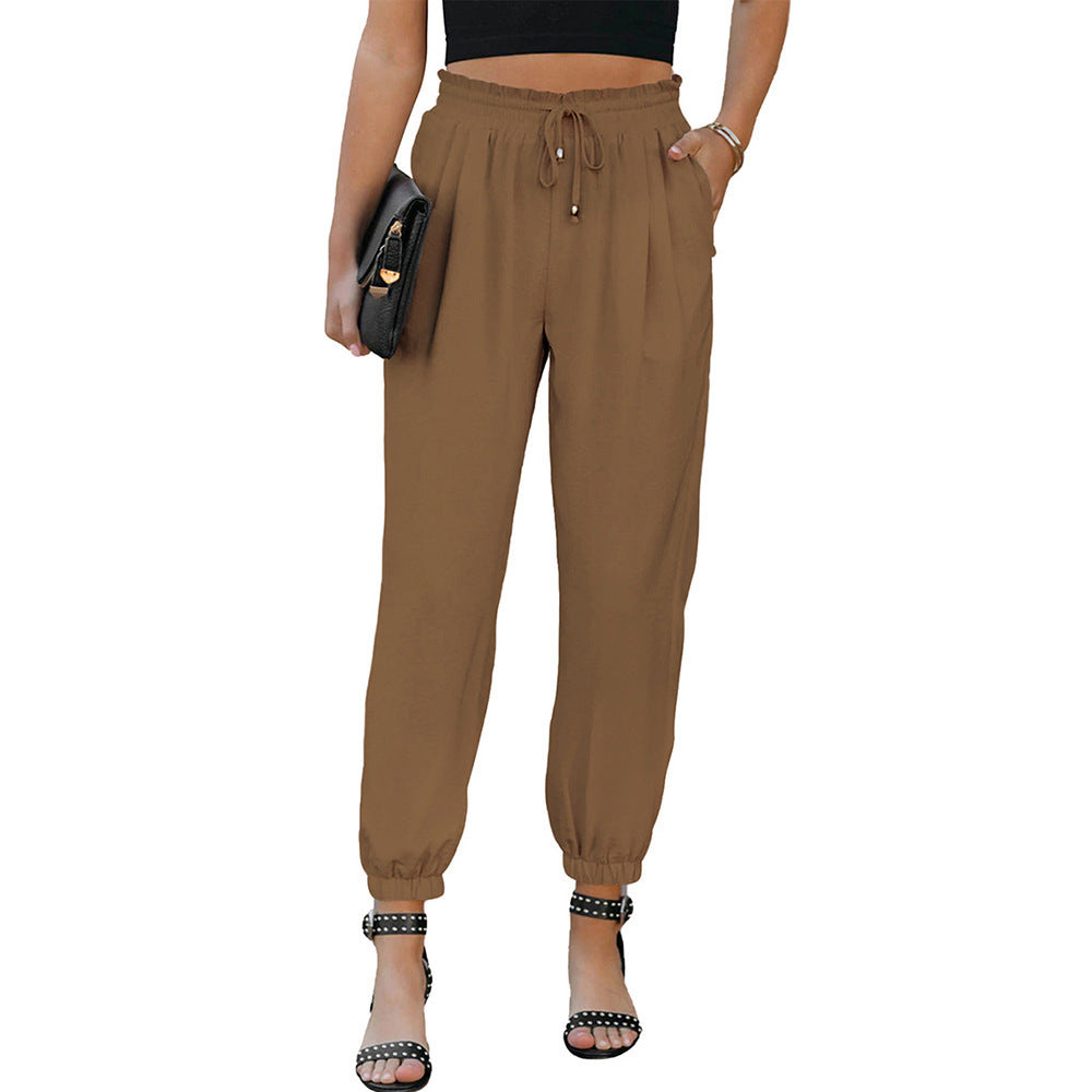 Casual chino pants for women with elastic cuffs Lune London