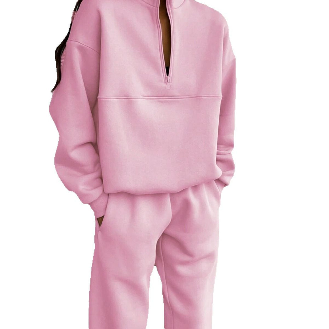 Women Comfortable High Neck Sweatshirt Set and Loose Pants Lune London