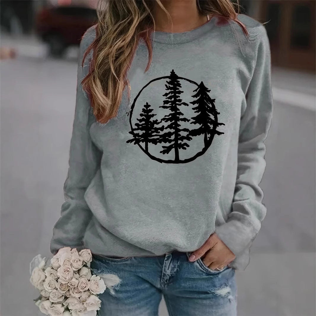 Sweatshirt femme avec motif nature cool et coupe décontractée Chic & Stil