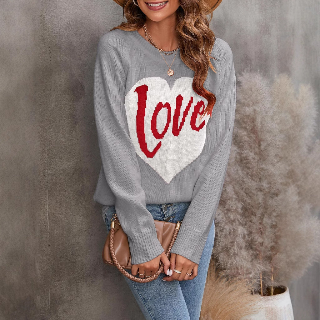 Pull en tricot pour femmes avec design en forme de cœur Chic & Stil