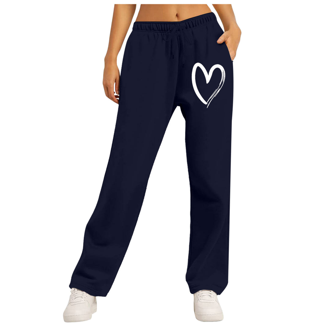 Ladies leisure pants with unique heart design and elastic waistband Lune London