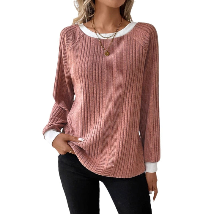 Women cropped casual top with ribbed structure Lune London