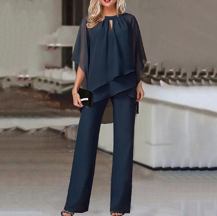 Ladies Elegant Layered Chic Chiffon Tunic Set