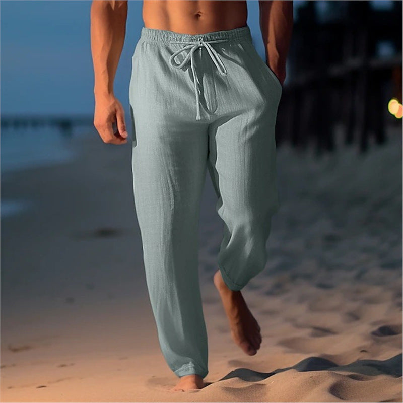 Breathable beach pants for men with adjustable belt Lune London