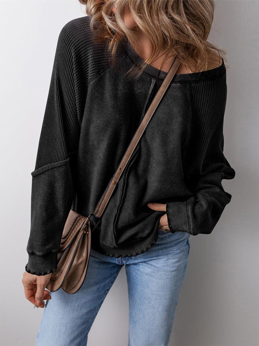 Ladies long sleeve casual t-shirt with textured design Lune London