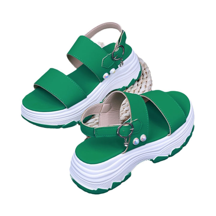 Comfortable platform sandals for ladies with wide straps and innovative sole Lune London