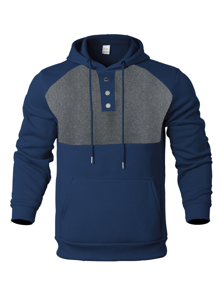 Men's Hoodie with button placket and contrasting details Lune London