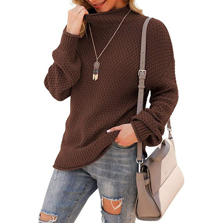Chunky knit sweater for women with a high neck and casual fit Lune London