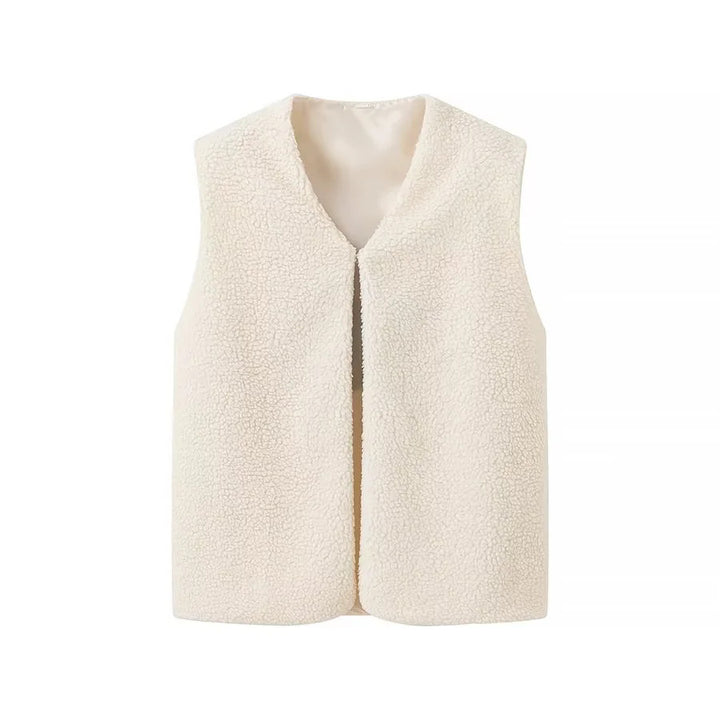 Ladies cozy fleece vest sleeveless Lune London