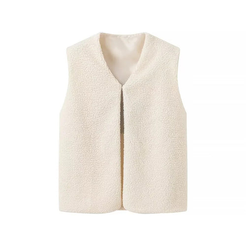 Ladies cozy fleece vest sleeveless Lune London