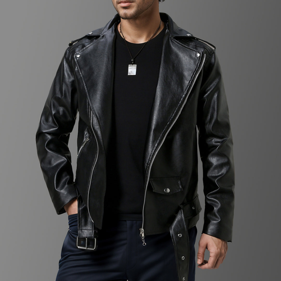 Stylish biker jacket for men in genuine leather Lune London