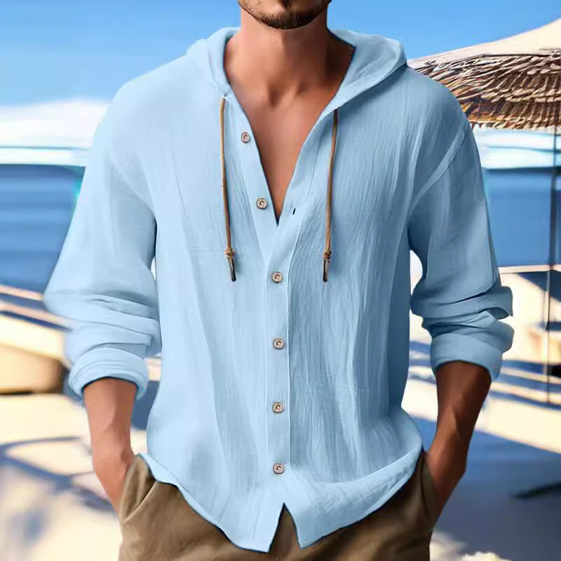 Casual shirt for men with hood and button placket Lune London