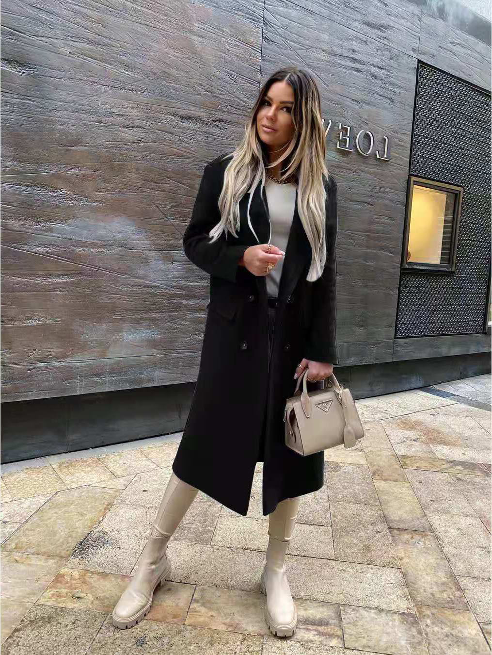 Chic and Stylish Double-Breasted Coat for Ladies