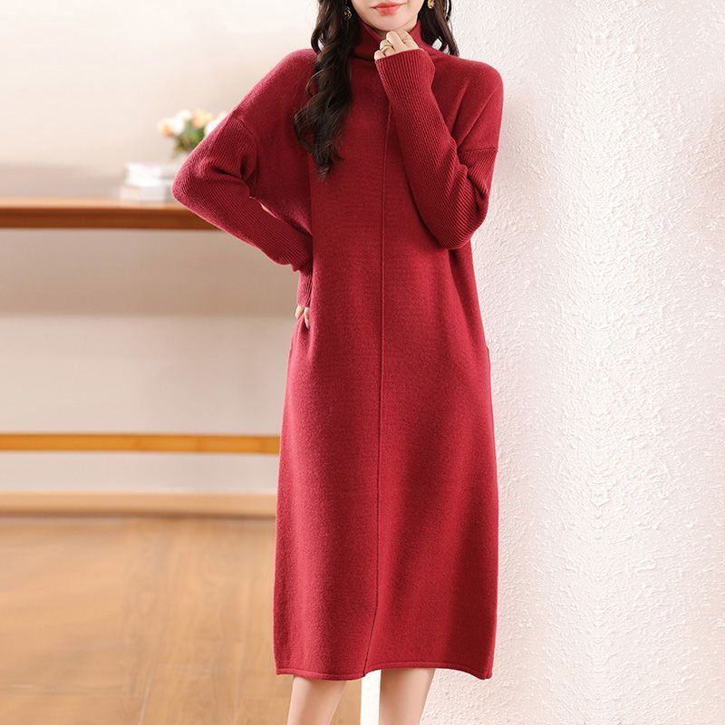 Robe tricotée pour femmes avec col montant Chic & Stil
