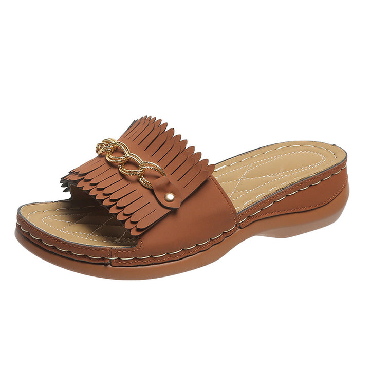 Ladies Fringe Slides Lune London