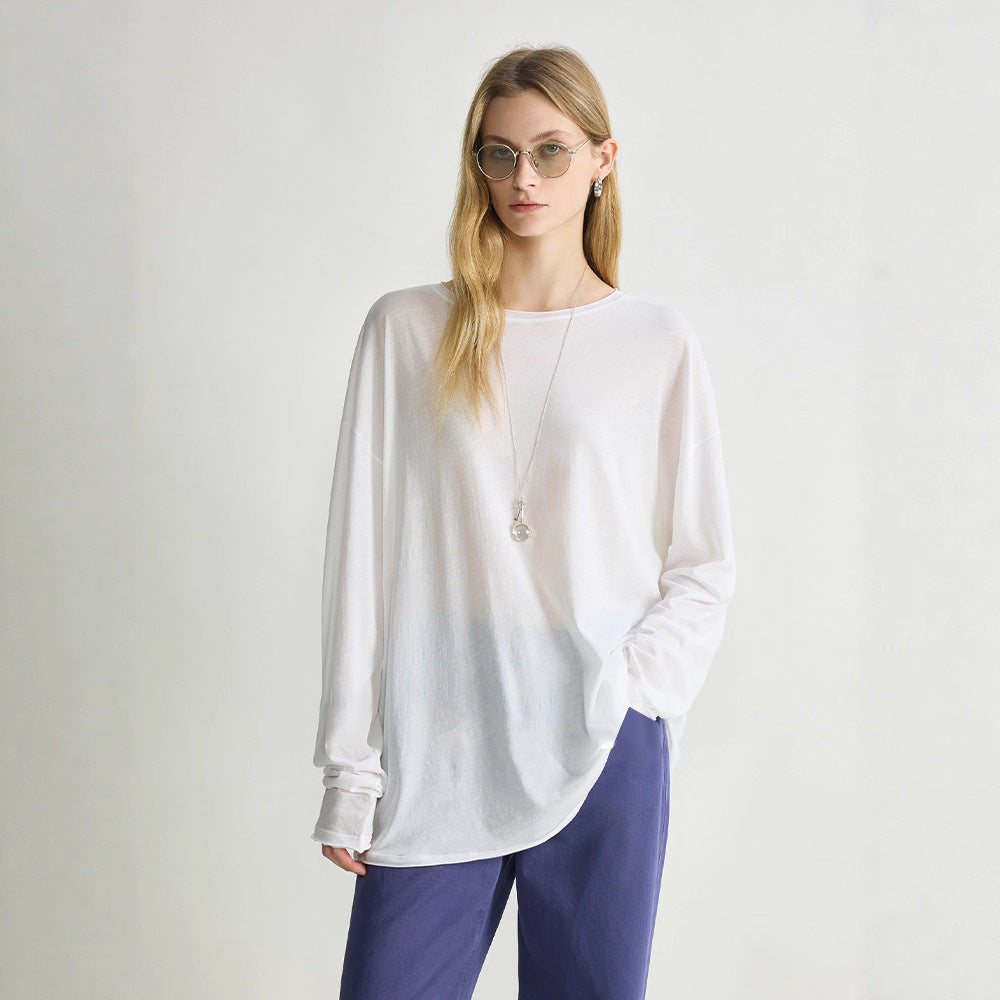 Chemise décontractée pour femme à manches longues en mélange de coton de haute qualité Chic & Stil