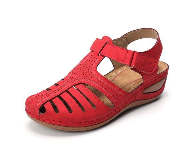 Ladies comfort wedge strap sandals Lune London