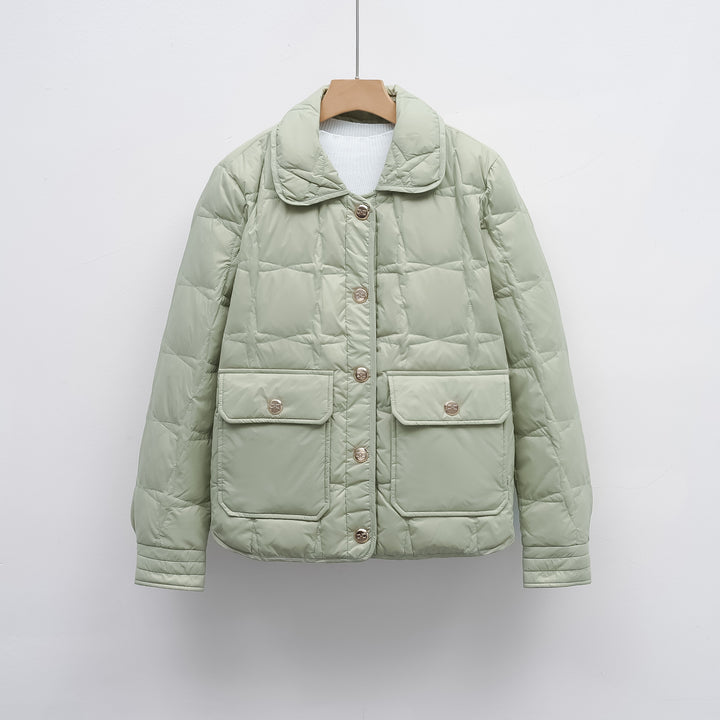 Fashionable women's quilted jacket with pockets and button closure Lune London