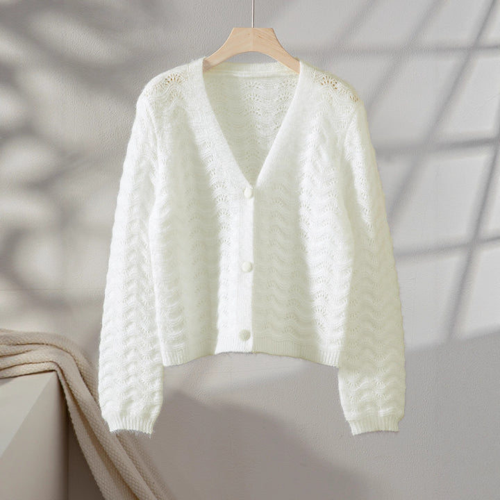 Lune London women's knitted jacket with wavy design