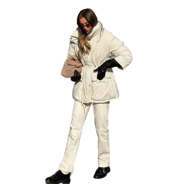 Doudoune d'hiver pour femmes avec col haut et ceinture à taille réglable Chic & Stil